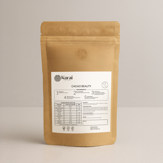 Kurai Cacao Beauty | Ceremonial Cacao Blend with Collagen, Maca, Cinnamon & Vanilla | For Skin Glow, Beauty Rituals and Self-Care